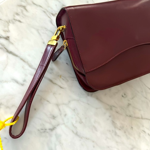 Cartier Red Leather Large Thick Wristlet with Gold hardware. Clean inside. - Picture 4 of 6
